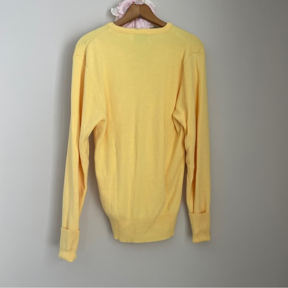 Vintage Steeplechase V-Neck Sweater Men's Size M Yellow Medium - Picture 7 of 8